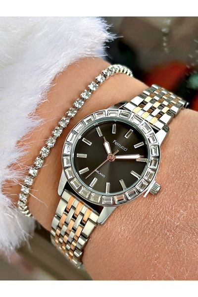 Ferrucci FR97J53C Kadın Kol Saati Taşlı Rose-Gümüş Renk 2 Yıl Garantili + Bil...