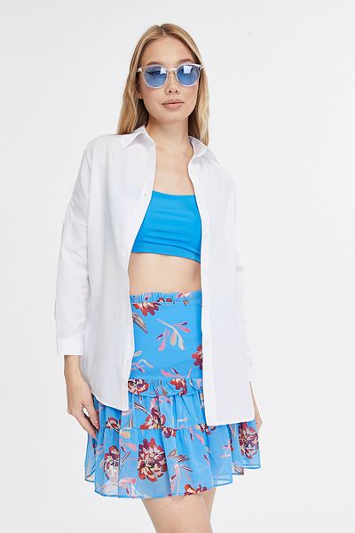 Mad&Calf Γυναικείο Basic Μακρύ Oversize Πουκάμισο