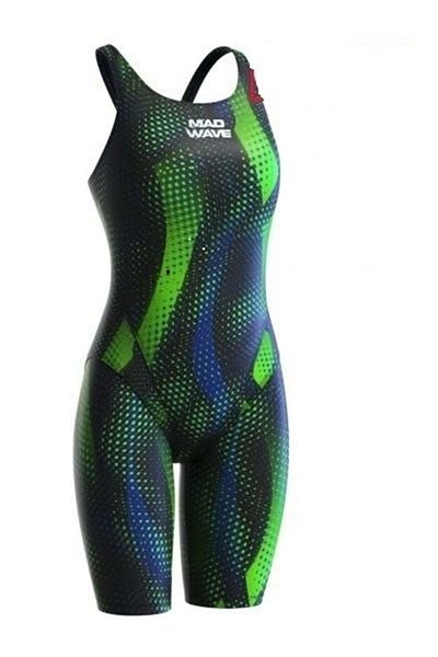 Mad Wave Women's Racing Swimsuit Open Back Swimsuit Bod - Green - Xxxs