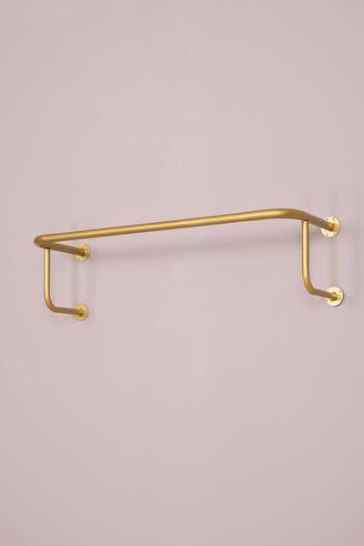 Modern Raf Destekli Yuvarlak Borudan U Askı 90 cm Gold