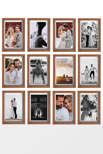 bymat 12 Pieces 30x40 Yeniceviz Wooden Frame MDF - Plexiglass Photo Frame