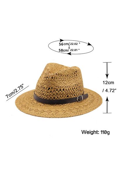 Trenderrs Unisex Summer Organic Knitted Straw Fedora Hat