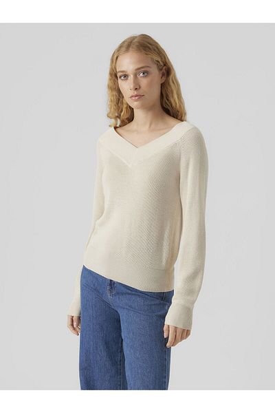 Vero Moda Strickpullover VMNEWLEXSUN LS ÇİFT V-NCK BLOU GA REP2