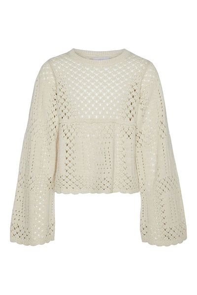 Vero Moda Girl Strickpullover VMMINNA LS O-NECK SHORT PEPLUM PUL GIRL