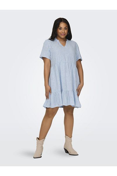 Only Carmakoma CARTIRICARO SS VNECK LIN DRESS TLR