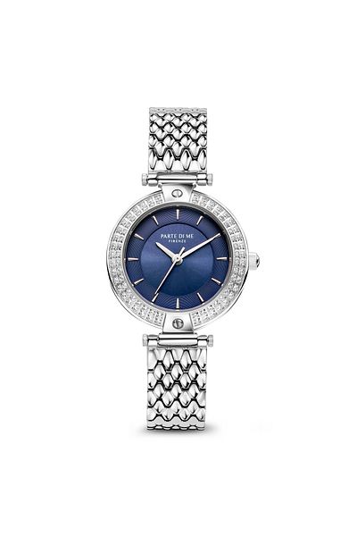 Parte di Me Orologio Rond Damenuhr Silberfarben und Blau PDM09012