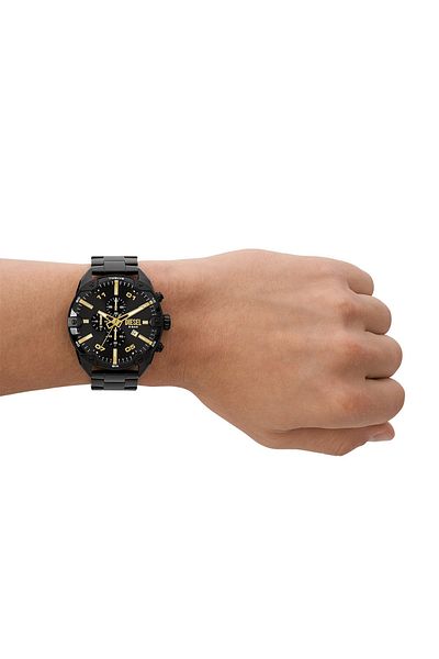 Diesel Herrenuhr mit Spikes, Schwarz, DZ4644