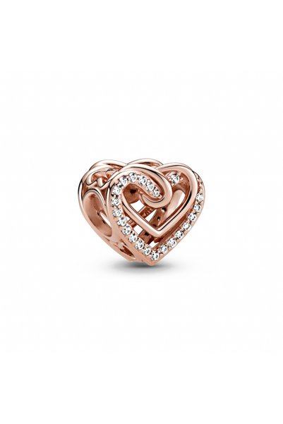 Pandora حلية قلوب RoséGoldfarbene مع لوحة 585er RoséGolden 789270C01