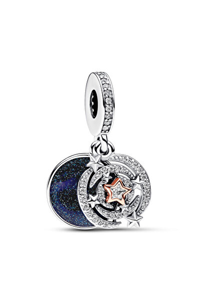 Pandora Moments 925 Ayar Zilveren Bedel 782975C01 Met 14 Karaat Roségouden Ka...