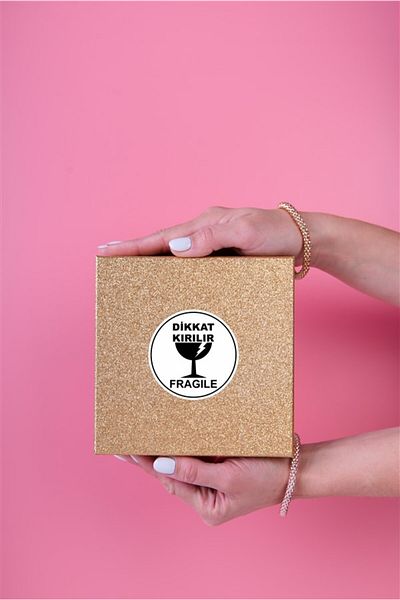 anka design 40 Pieces of Art Stickers - Packaging & Shipping Labels (5X5Cm) - Caution Break