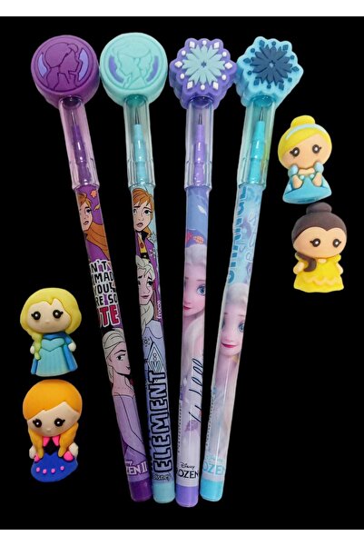 sevgi kırtasiye Lisanslı Frozen Elsa Anna  4 Lü Yumurtlayan Kurşun Kalem 4 Ye...