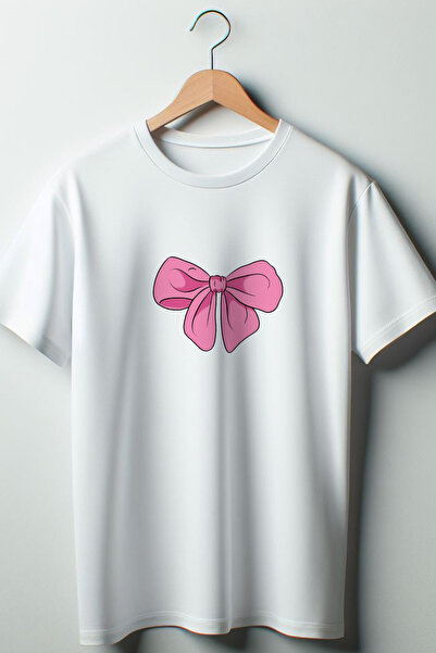 Vordevia Panglică Fundă Imprimată Ribbon Coquette 2024 Fashion Alb Oversize T...