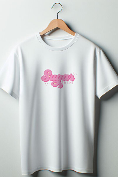 Vordevia Sugar Text Štampano Coquette 2024 Fashion White Oversize kroj okrugl...