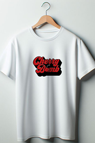 Vordevia Cherry Bomb Text Štampano Ribbon Coquette 2024 Fashion White Oversiz...