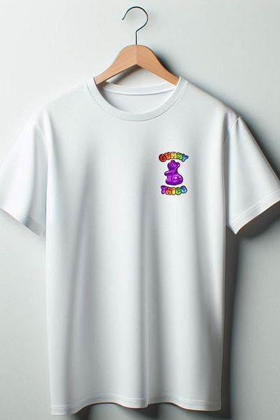 Vordevia Μπλούζα Oversize Μπλούζα με Λαιμόκοψη Gummy Thicc Baskılı Coquette 2024 Modası Σε Λευκό