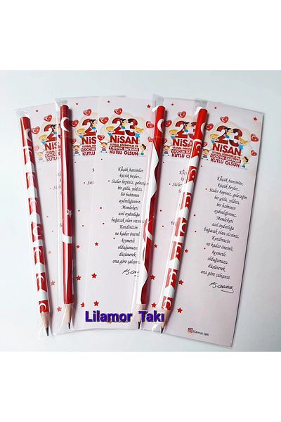 Lilamor 10 Pieces of April 23 Gift Crescent and Star Pencil and Bookmark