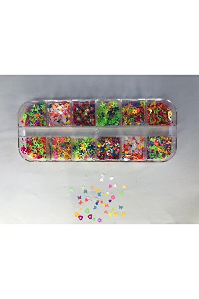 hbtasarim Nail Art Tırnak Süsleme Pul Seti Yıldız Kalp Desenli Makyaj Vücut Pulu