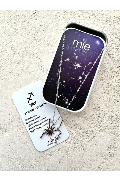 Mie Yay Burcu 925 Ayar Gümüş Zodyak Simgesi Kolye