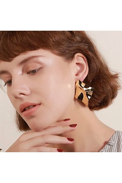 DESİGNEDBYD Kadın Uzun Sallantılı Metal Parlak Parti Mezuniyet Düğün Abiye Küpe