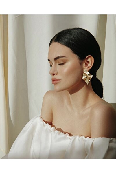 DESİGNEDBYD Kadın Uzun Sallantılı Metal Parlak Parti Mezuniyet Düğün Abiye Küpe