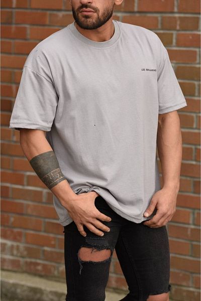 LOTS MODA Ανδρικό μπλουζάκι Oversize - COPY - Απλό βαμβάκι - Relaxed Fit