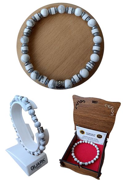 MGA DOĞAL TAŞ Havlite stone hematite stone natural stone bracelet havlite cylinder model