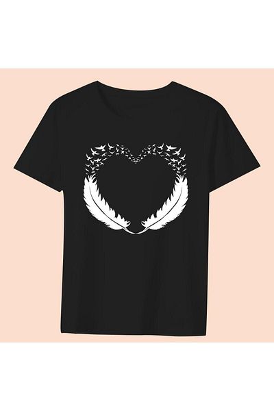 Advantage Trend Feather Map Black T-Shirt Model12 10067