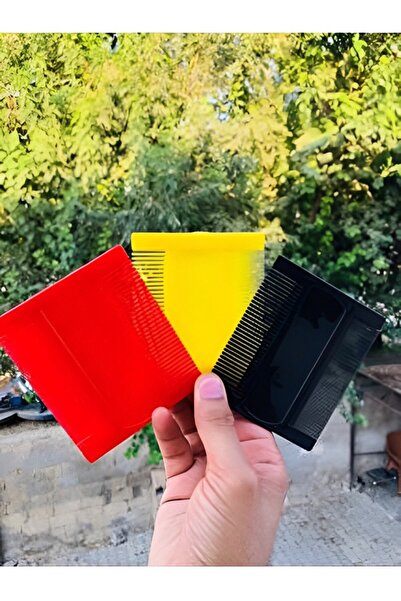 Metler Bit Tarağı Özel Dişli Plastik Sık Dişli Tarak ,3'lü Set( Sarı-kırmızı-siyah) 3 Adet