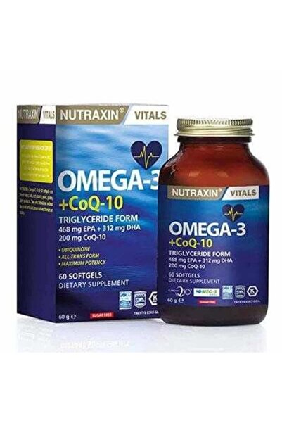 Nutraxin Vitals Omega-3 + Co-Q10 60 Softgel ( 1 ADET )