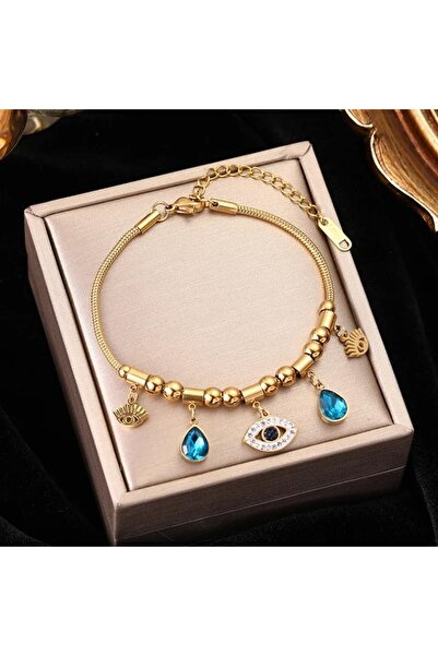 ESJ سوار عين الشر للنساء من الفولاذ المقاوم للصدأ بحجر سواروفسكي - E32