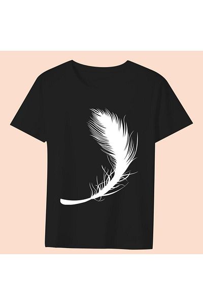 Advantage Trend Feather Map Black T-Shirt Model11 10066