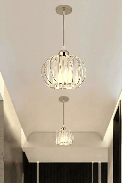 Ultra Home Aurora Model Krom Renk Kristal Taşlı Metal Salon Koridor Çocuk Mut...