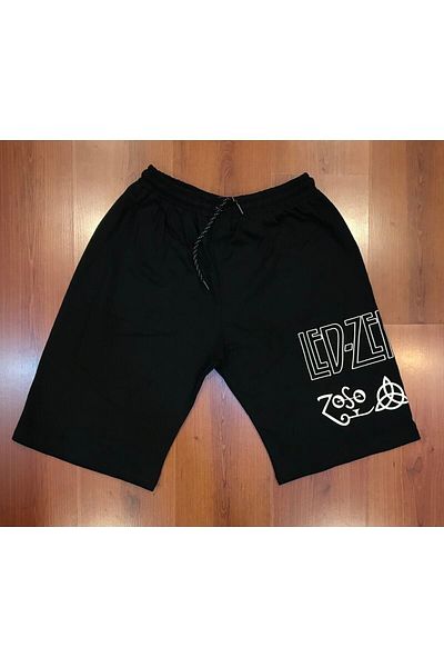 Advantage Μαύρο σορτς με τυπωμένο λογότυπο Unisex TrendLed Zeppelin ADR-SRT-05