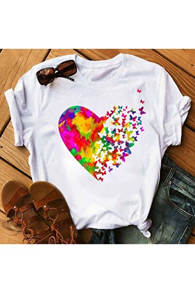 Advantage Trend Tricouri de vară cu imprimeu tip fluture pentru femei model23...