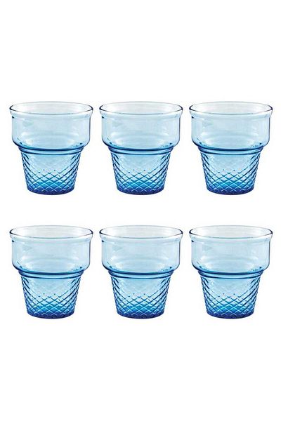 Paşabahçe Mini Cornet 6-Piece Blue Ice Cream Rack 245Cc