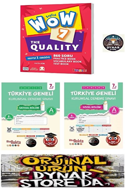 Fenomen Yayıncılık WOW 7.SINIF ENGLISH THE QUALITY VE NARTEST KURUMSAL DENEME...