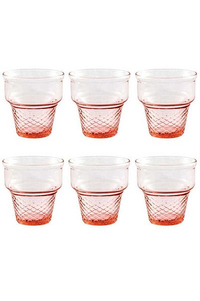 Paşabahçe Mini Cornet 6-Piece Pink Ice Cream Rack 245Cc