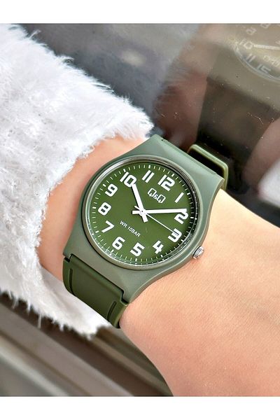 Q&Q Vs42j090y Waterproof Unisex Wristwatch with Silicone Cord
