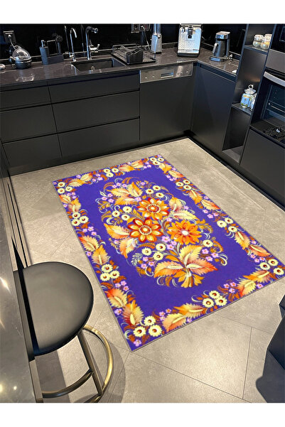Rugs Modern Halı Mor Tonlu Çiçekli Floral Modern Dekoratif Halı miravip288