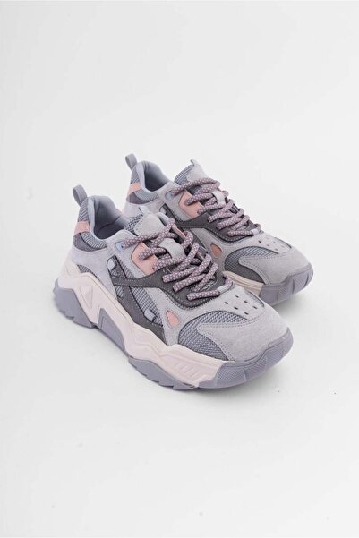 SHOEMARK Cool Bağcıklı Gri Kadın Sneaker