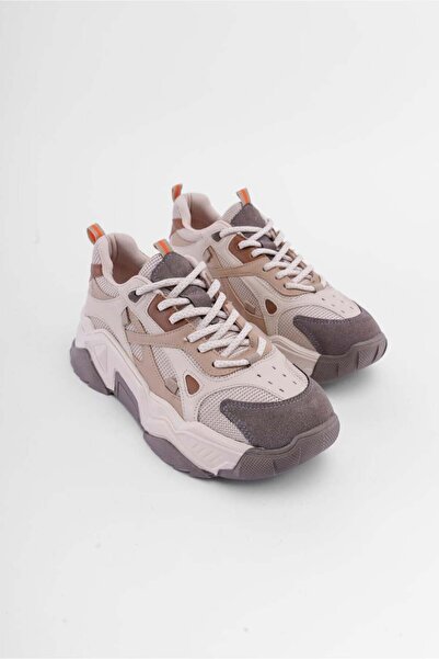 SHOEMARK Cool Bağcıklı Bej Kadın Sneaker