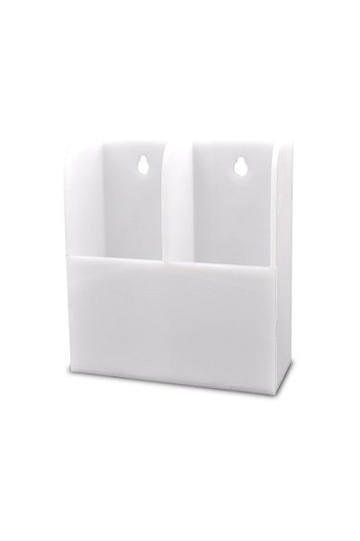 Trend Pleksi White TV and Air Conditioner Remote Organizer - 2 Remote Capacity