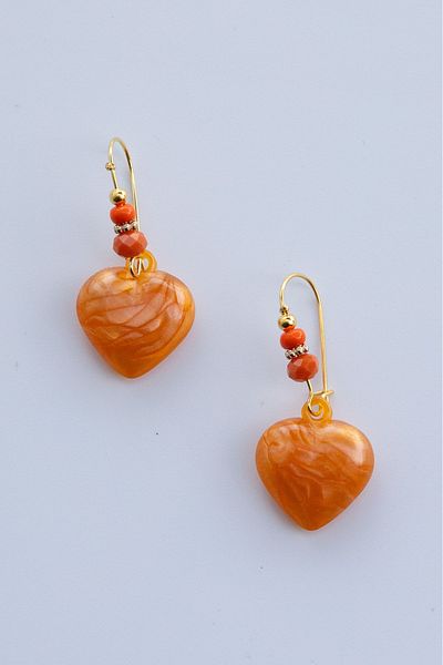 Lila Rosa Ethnic Authentic Earrings - Heart Figured