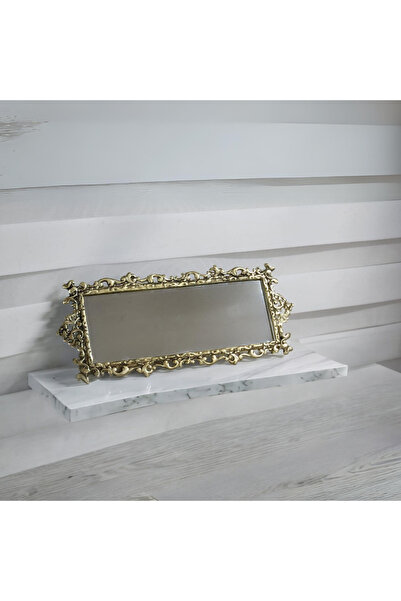 ROSA BIANCA CASA Pirinç Ayna Dikdörtgen Tepsi 41x18cm.