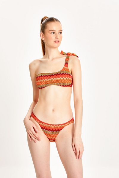 TOO SALTY SWIMWEAR Women's Burgundy Lace Single Shoulder Bikini Set 24s120st