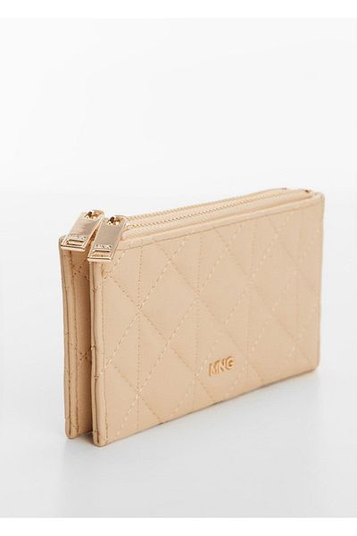 MANGO Woman Gesteppte Geldbörse mit Logo