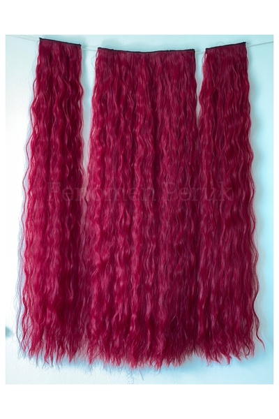 Fenomen Peruk Isıya Dayanıklı Yarımay+2 Yan Çıt Çıt - Kızıl Model