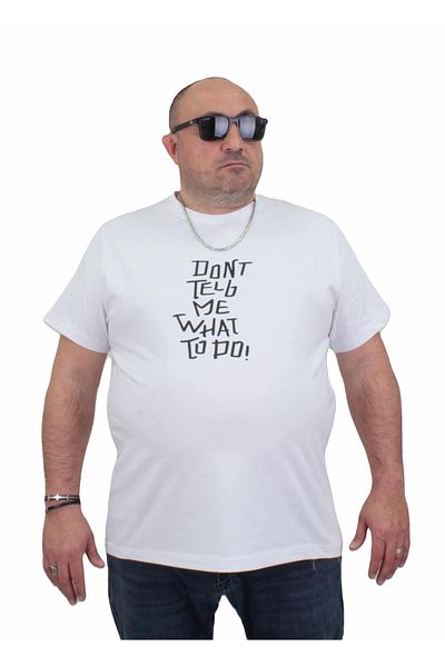 MocGrande Men's Large Size T-Shirt - Crew Neck, Cool Boys 24125 WHITE