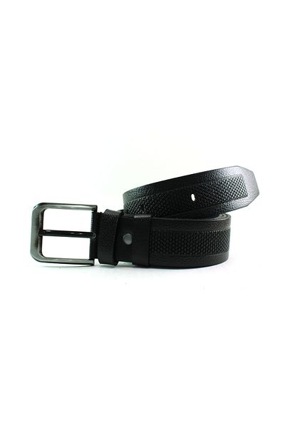 MENTOR REGALO Μαύρη δερμάτινη ζώνη - 81049 Model Sports Pattern