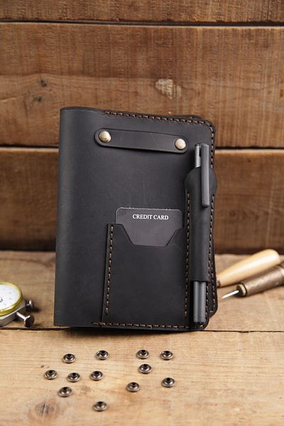 New Coast Leather 1900's Ръчно изработен калъф за тефтер A6 от естествена кожа
